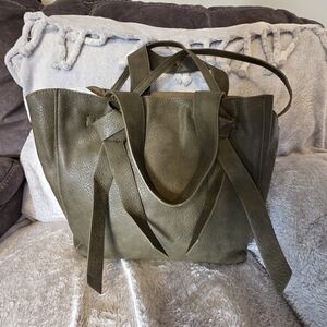 Anthropologie Green Tote Bag